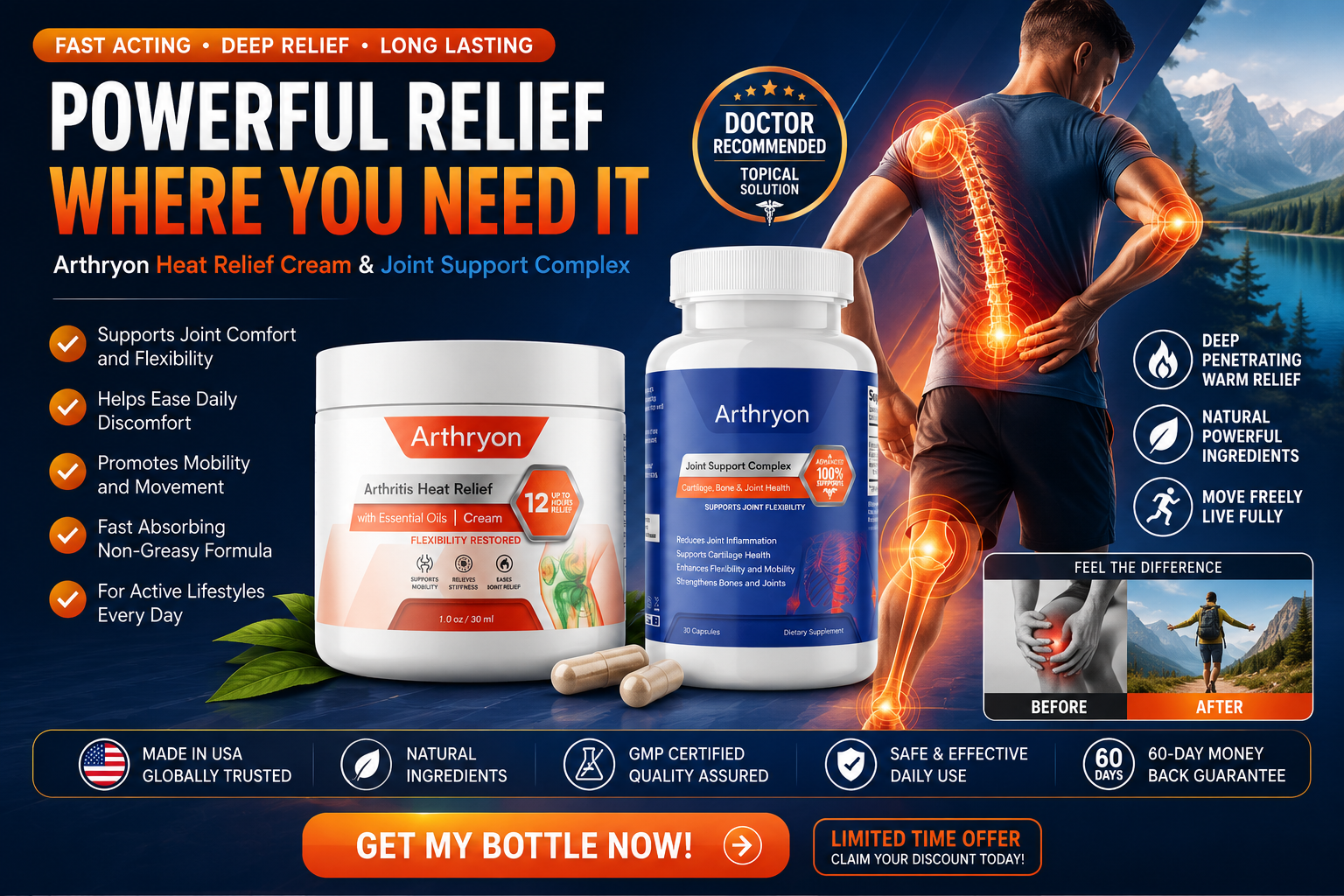 Arthryon Heat Relief Cream and Joint Support