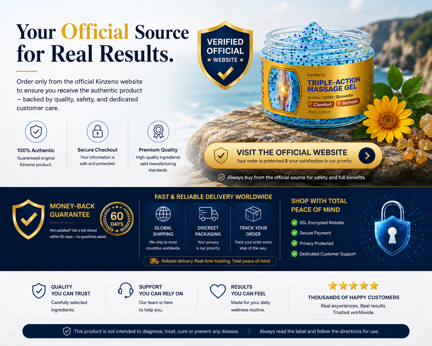 Kinzeno Massage Gel official offer banner