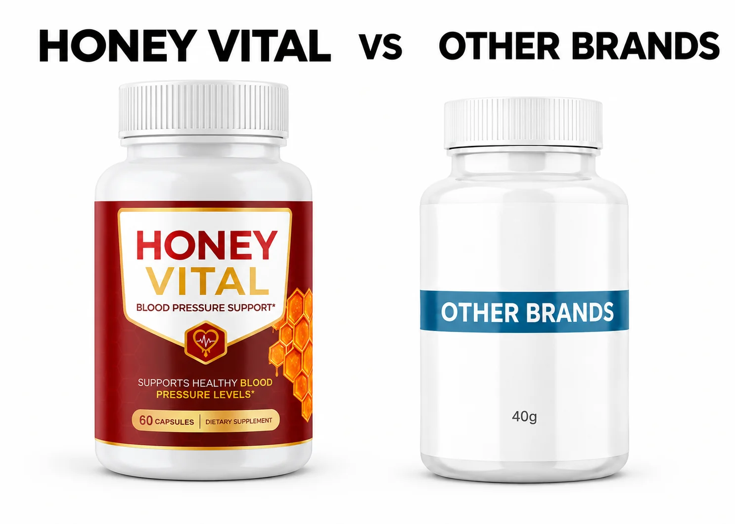 HoneyVital compared with a generic supplement