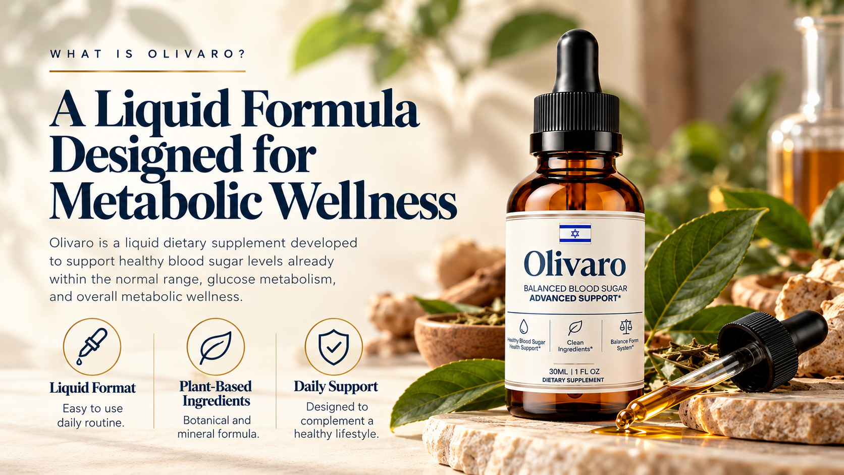 A liquid formula designed for metabolic wellness: liquid format, plant-based ingredients, daily support
